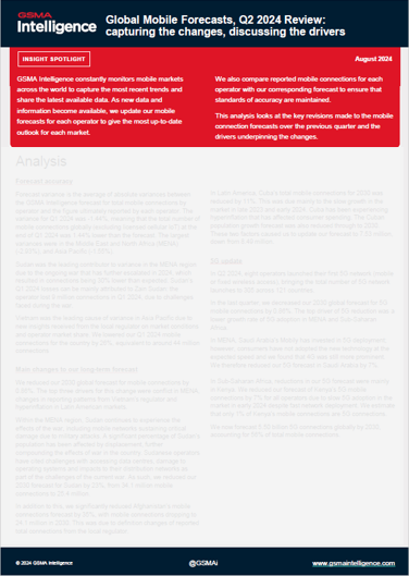 Global Mobile Forecasts, Q2 2024 Review: capturing the changes, discussing the drivers